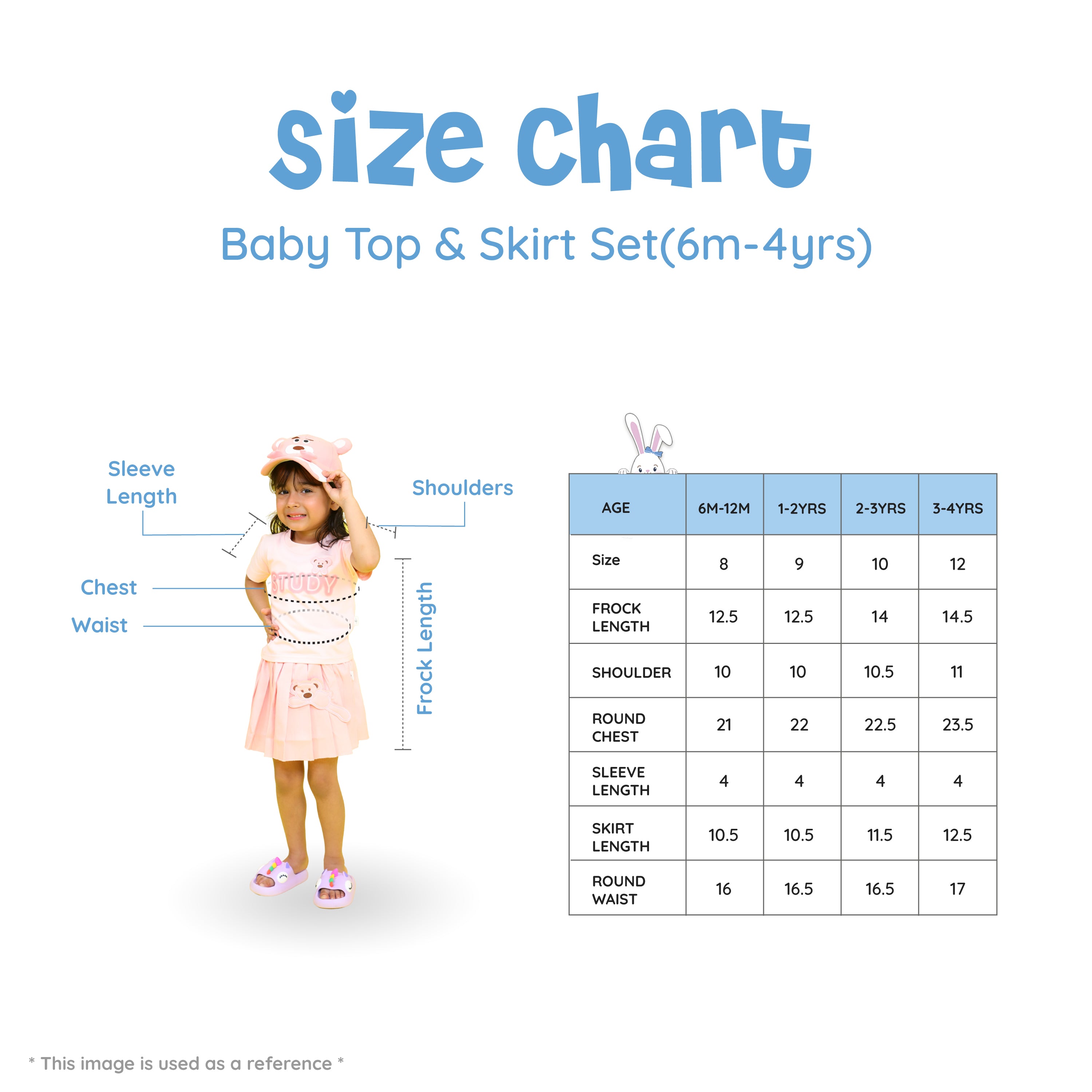Summer Skirt set for Girls with Bear Patch
