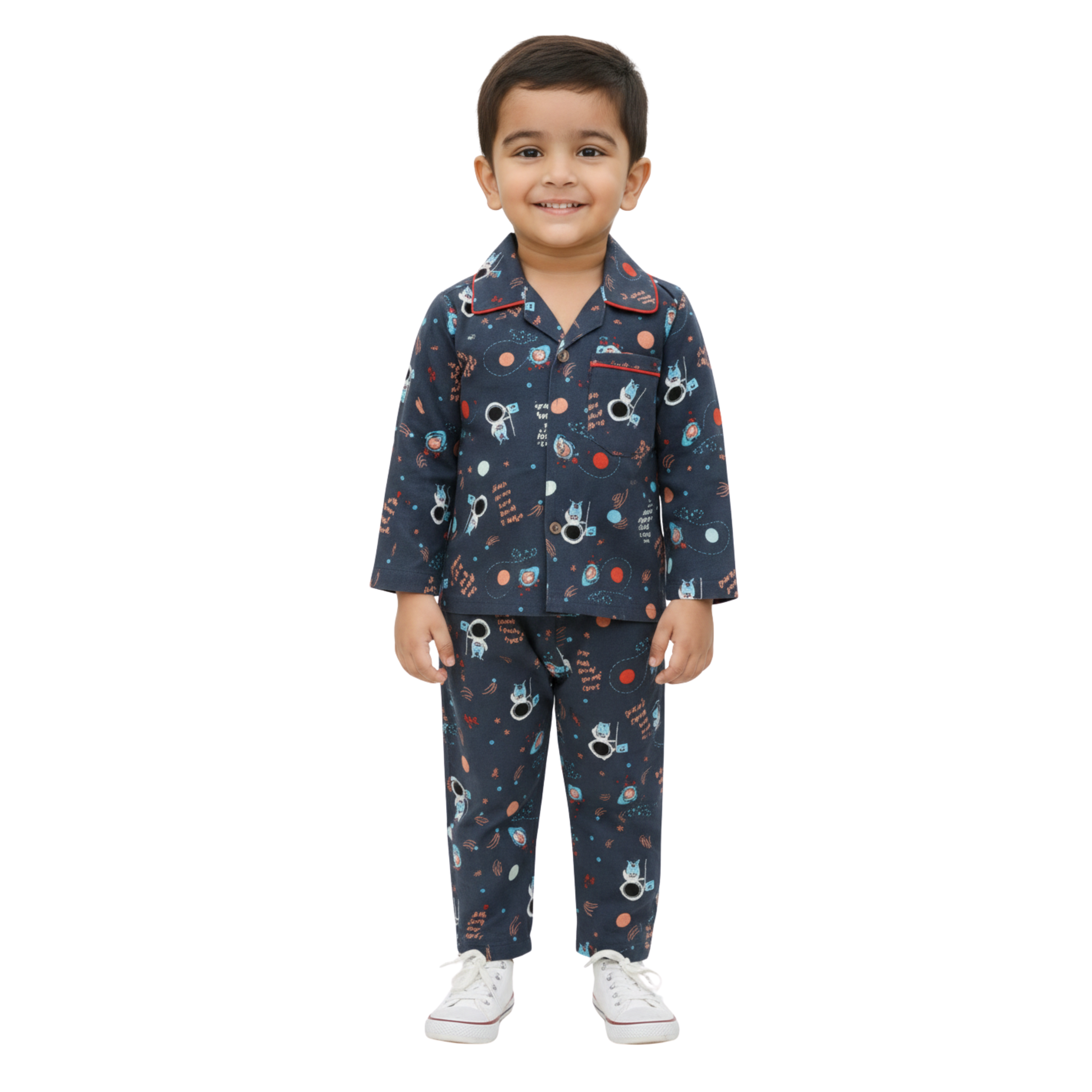Kids Full Sleeve Sleepwear Shirt and Pajama Set