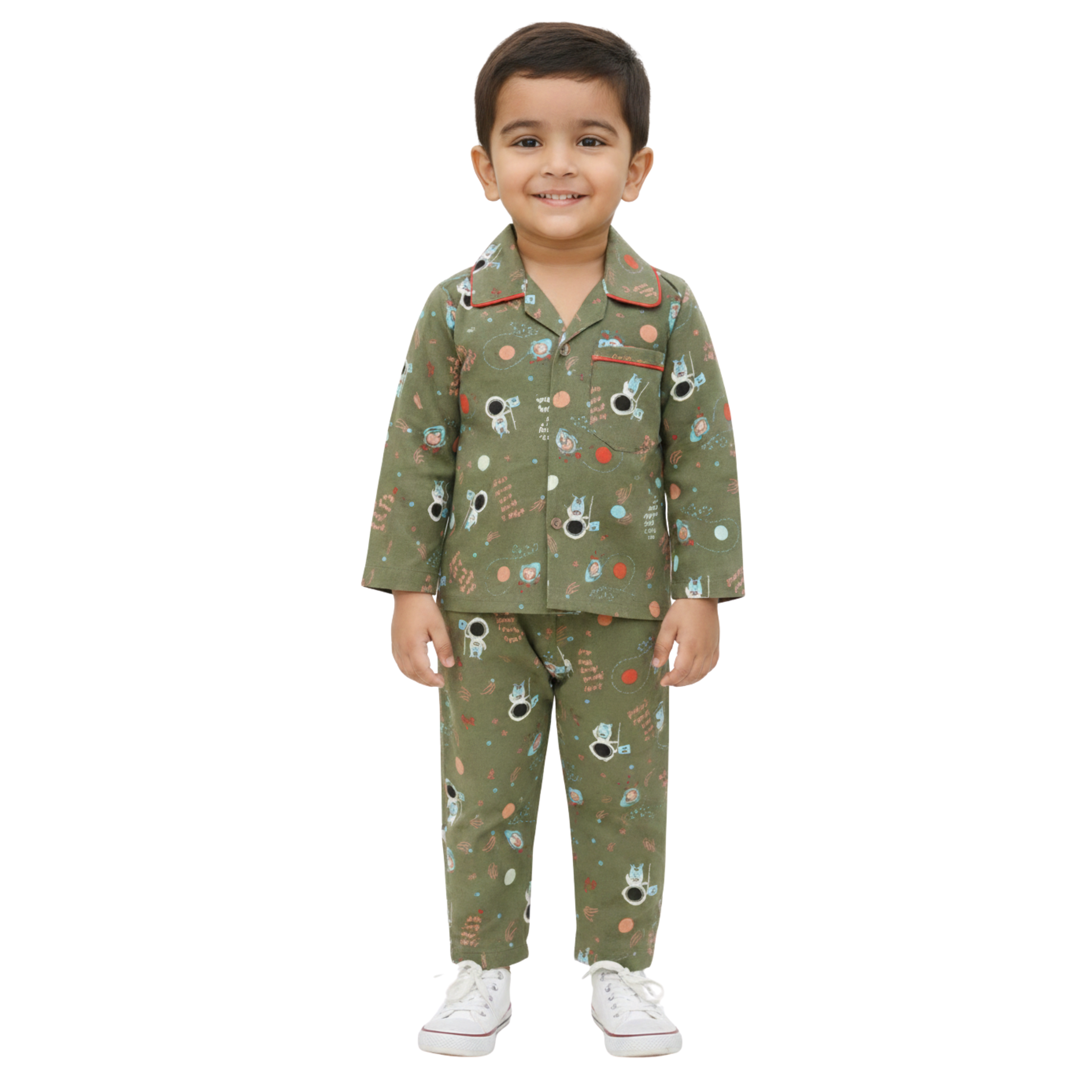 Kids Full Sleeve Sleepwear Shirt and Pajama Set