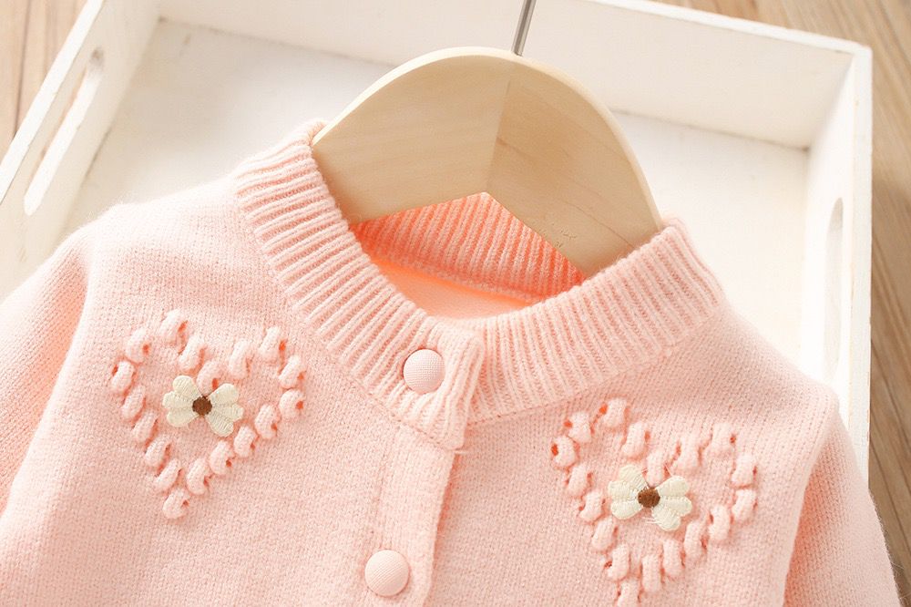 Girls Knitted Skirt & Heart Sweater Co-ord Set