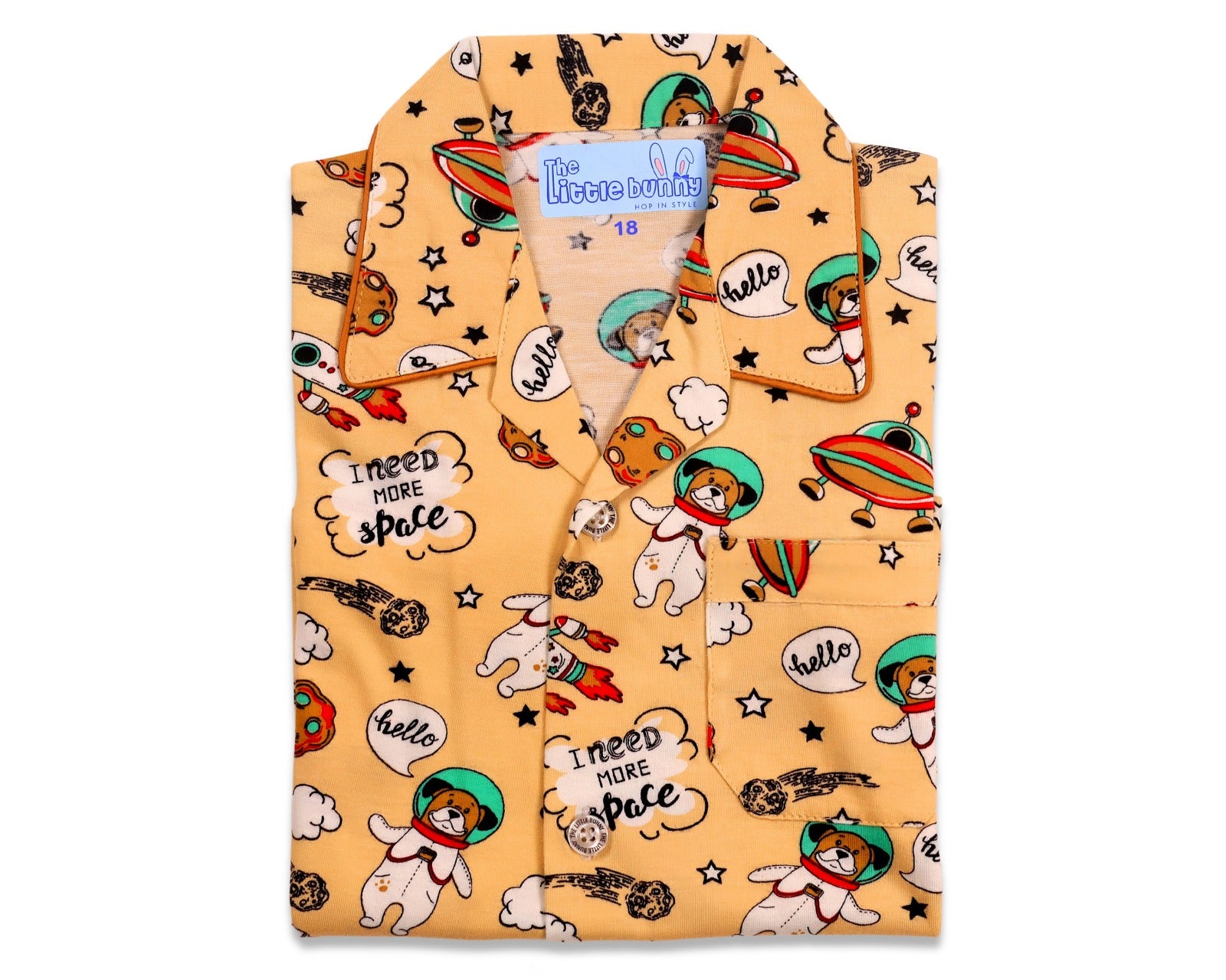 Cute Puppy Play kids unisex Hosiery Night suit