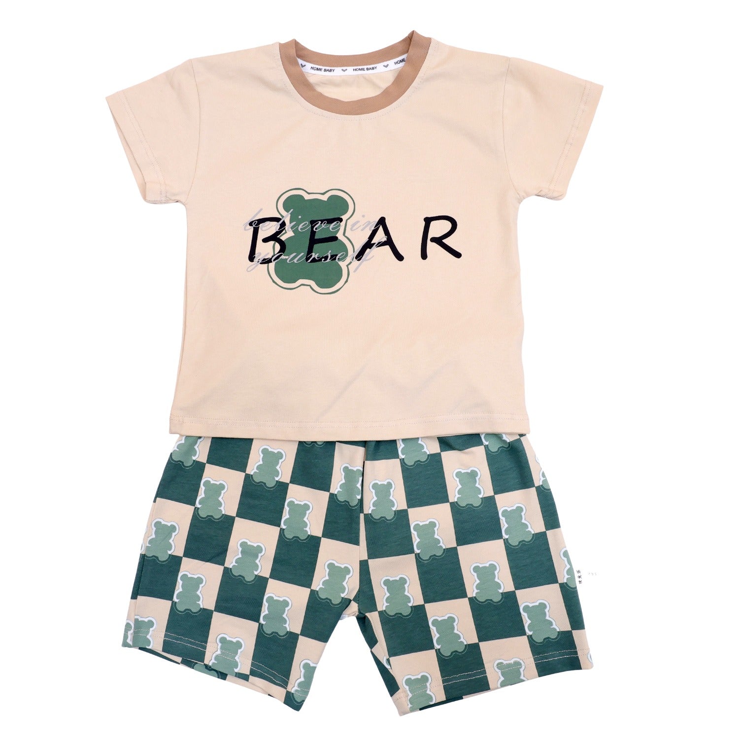 Bear Half Sleeves Shorts Set