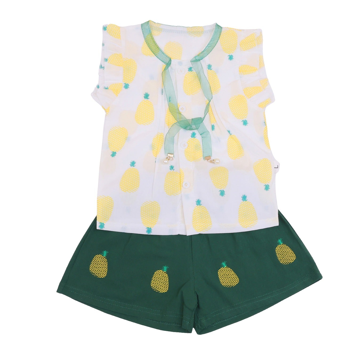 Girls 2 pcs shorts set Pineapple print