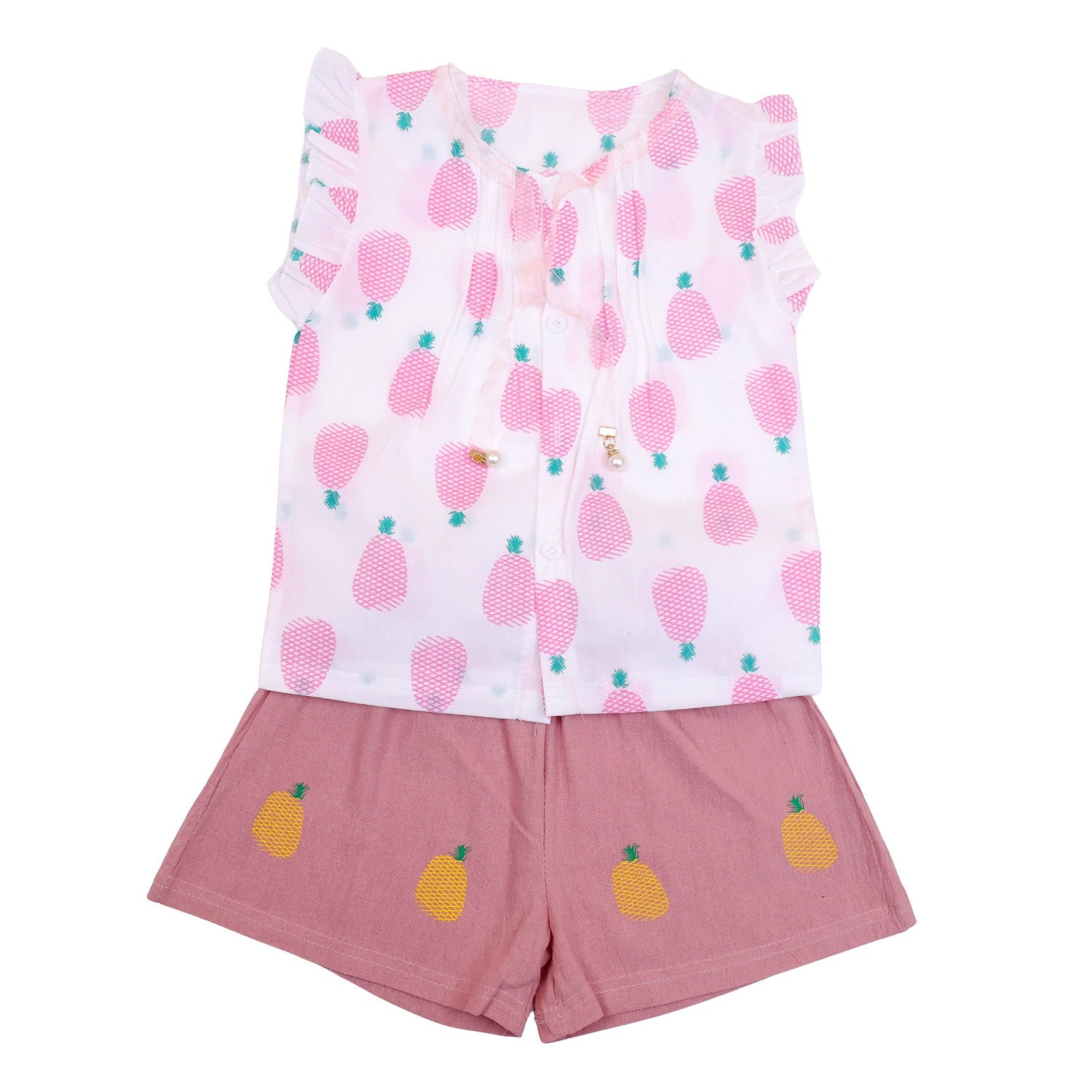 Girls 2 pcs shorts set Pineapple print
