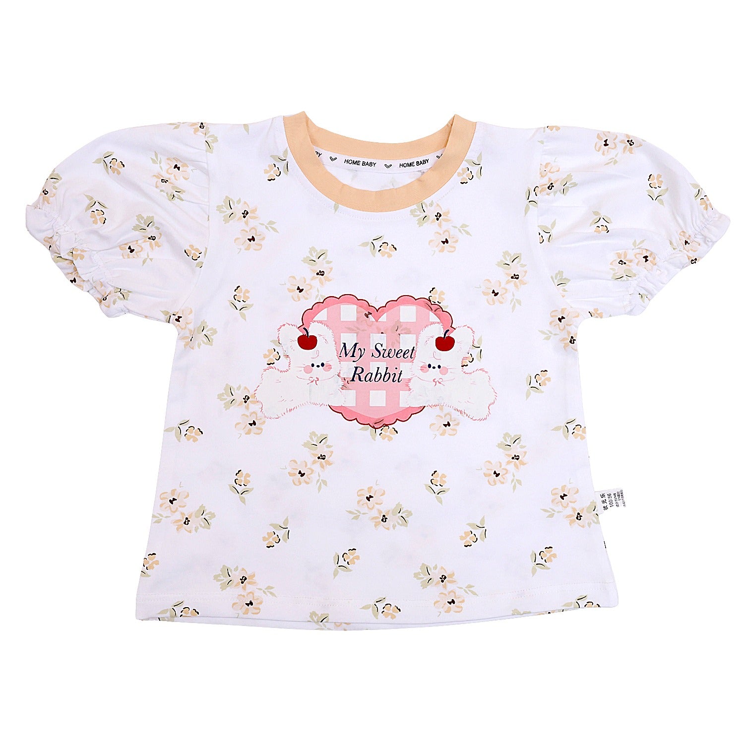 Rabbit Half Sleeves Shorts Set for Girls