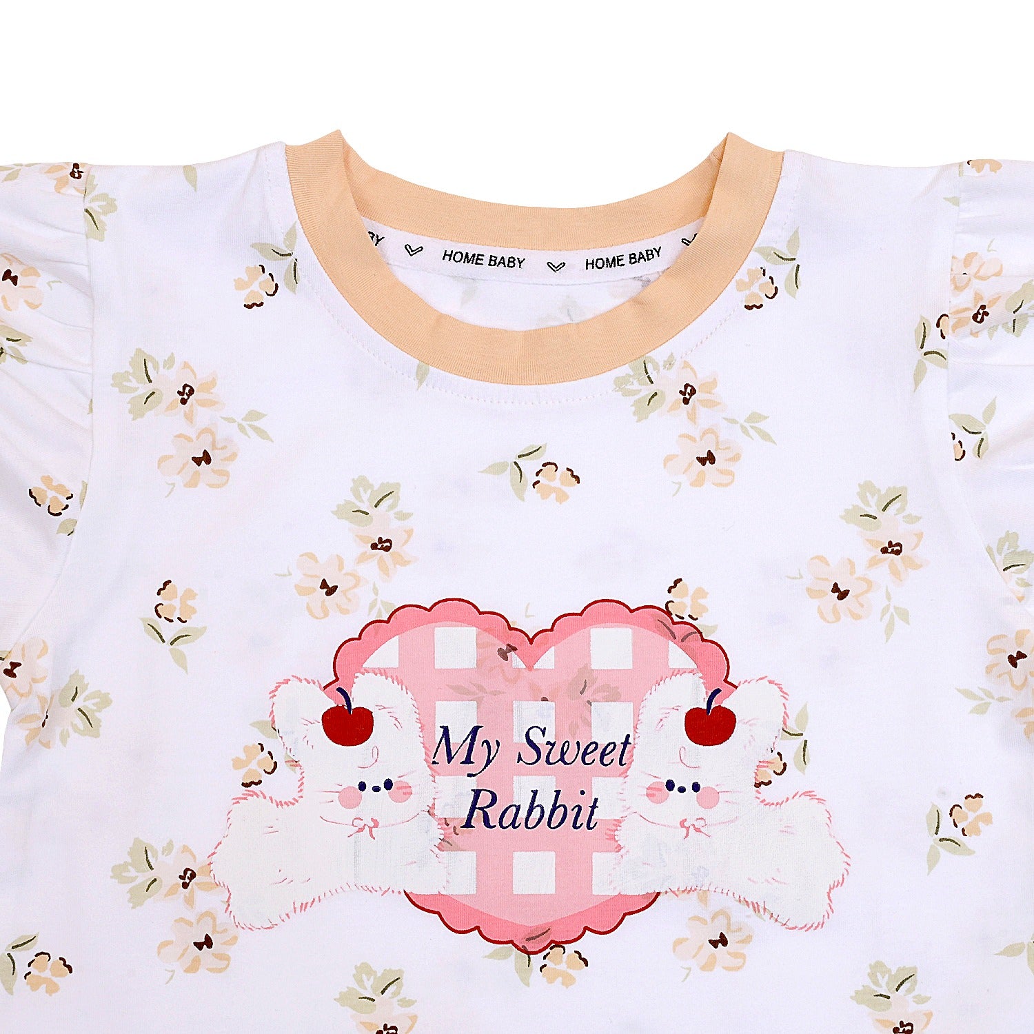 Rabbit Half Sleeves Shorts Set for Girls