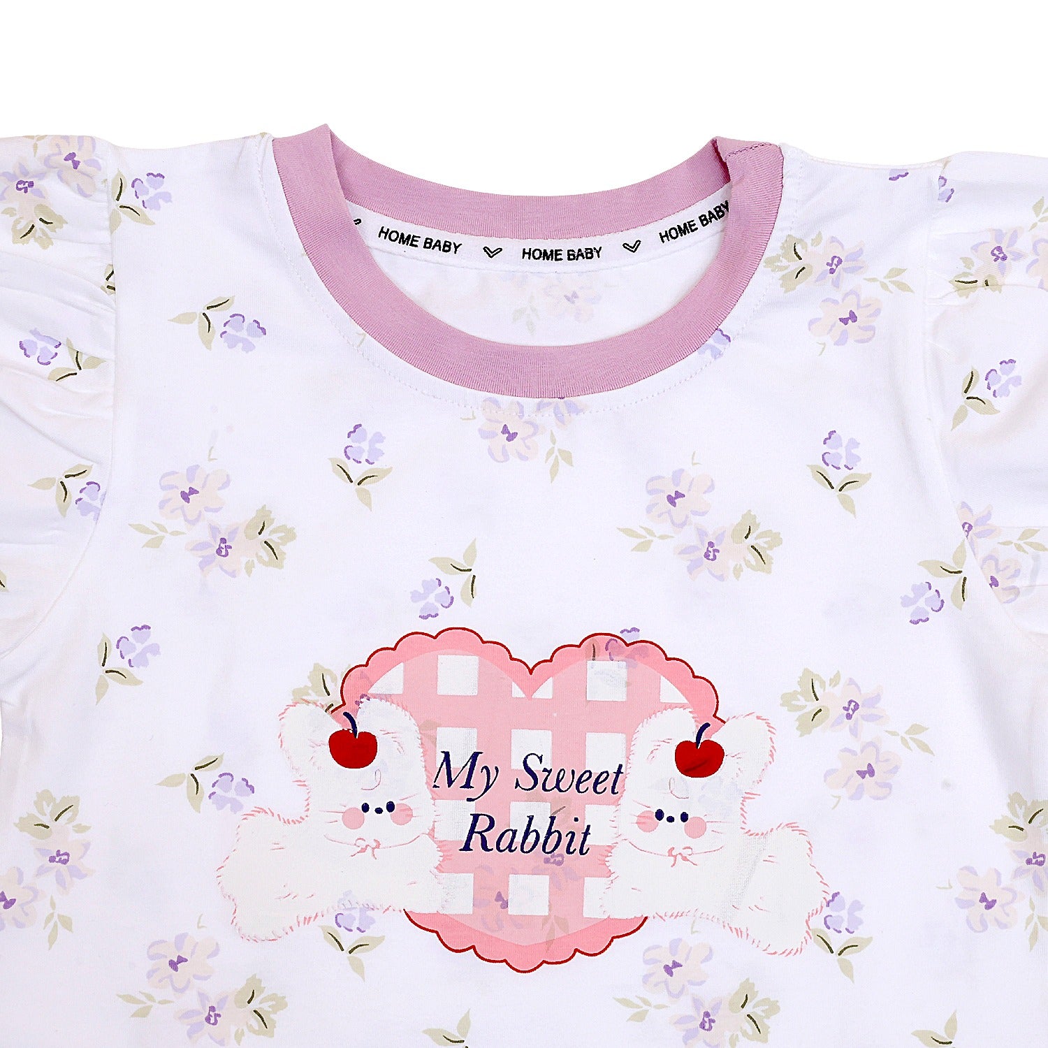 Rabbit Half Sleeves Shorts Set for Girls