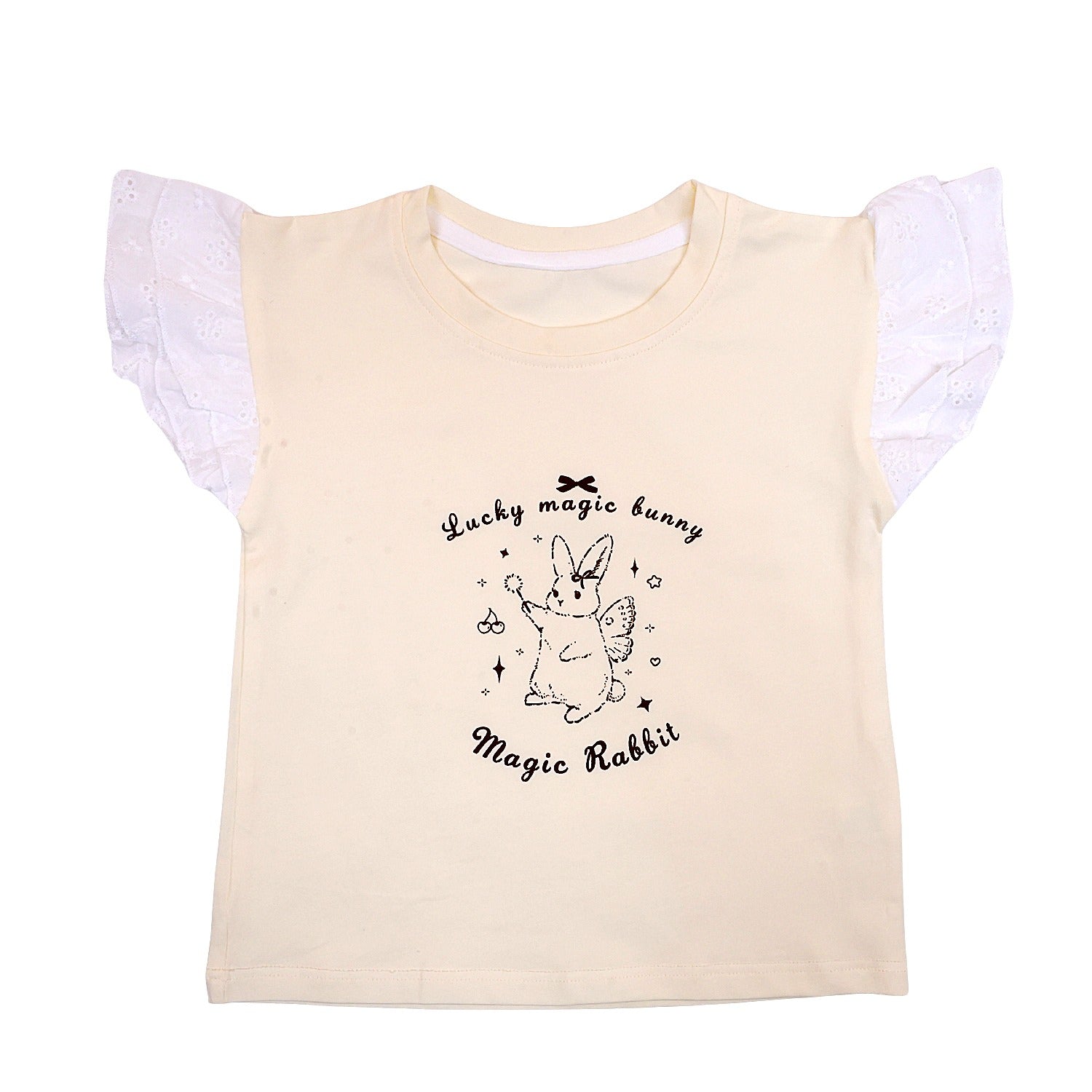 Girls Frill Sleeved Bunny Dungaree