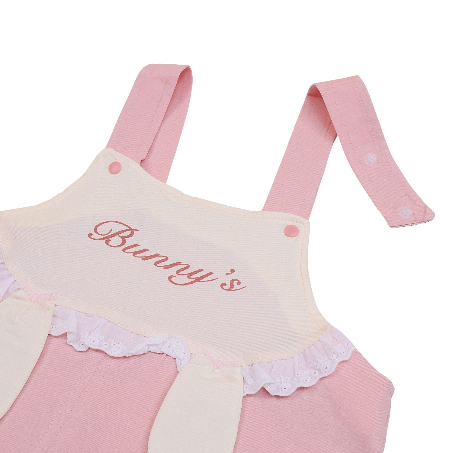 Girls Frill Sleeved Bunny Dungaree