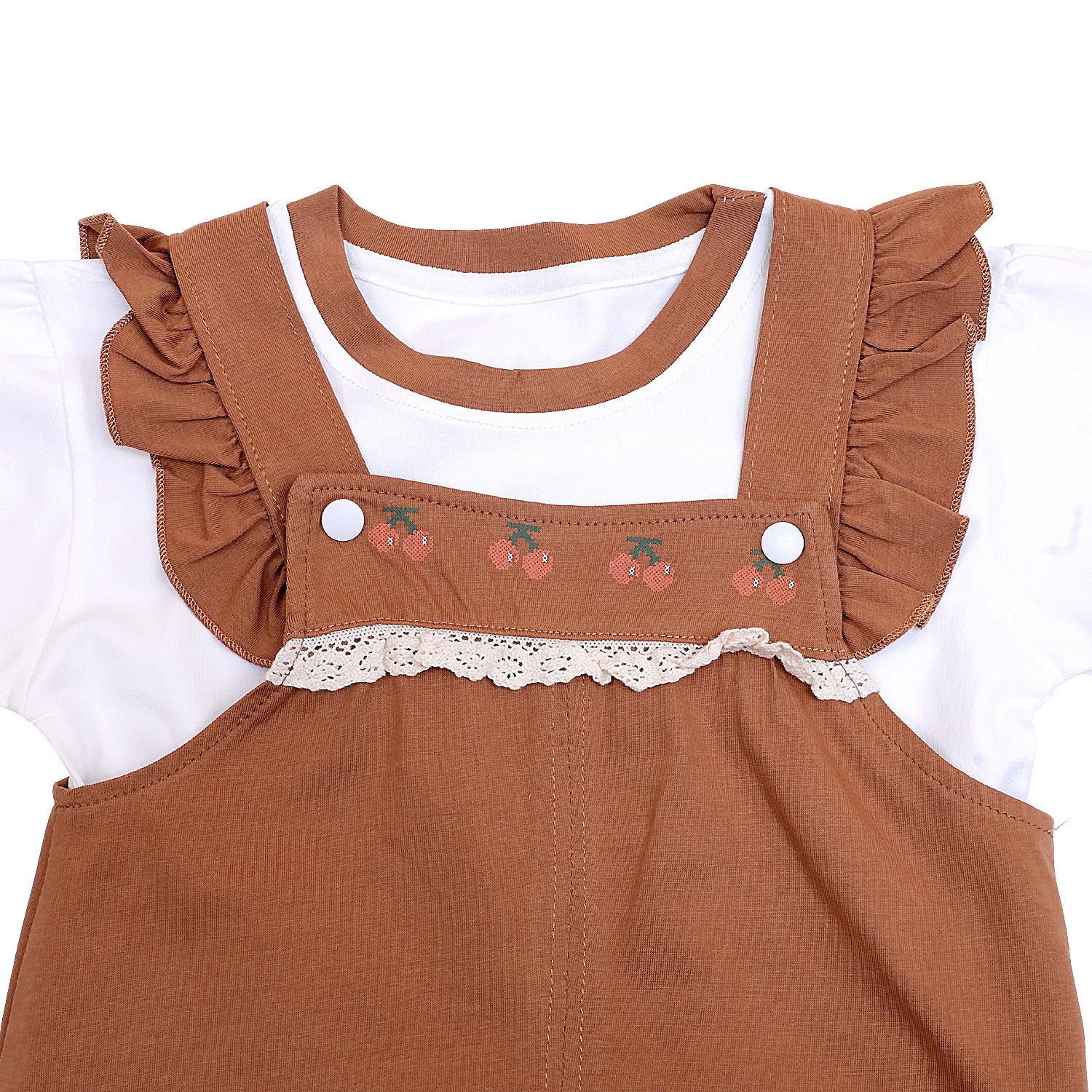 Girls Short Sleeves Dungaree with pockets