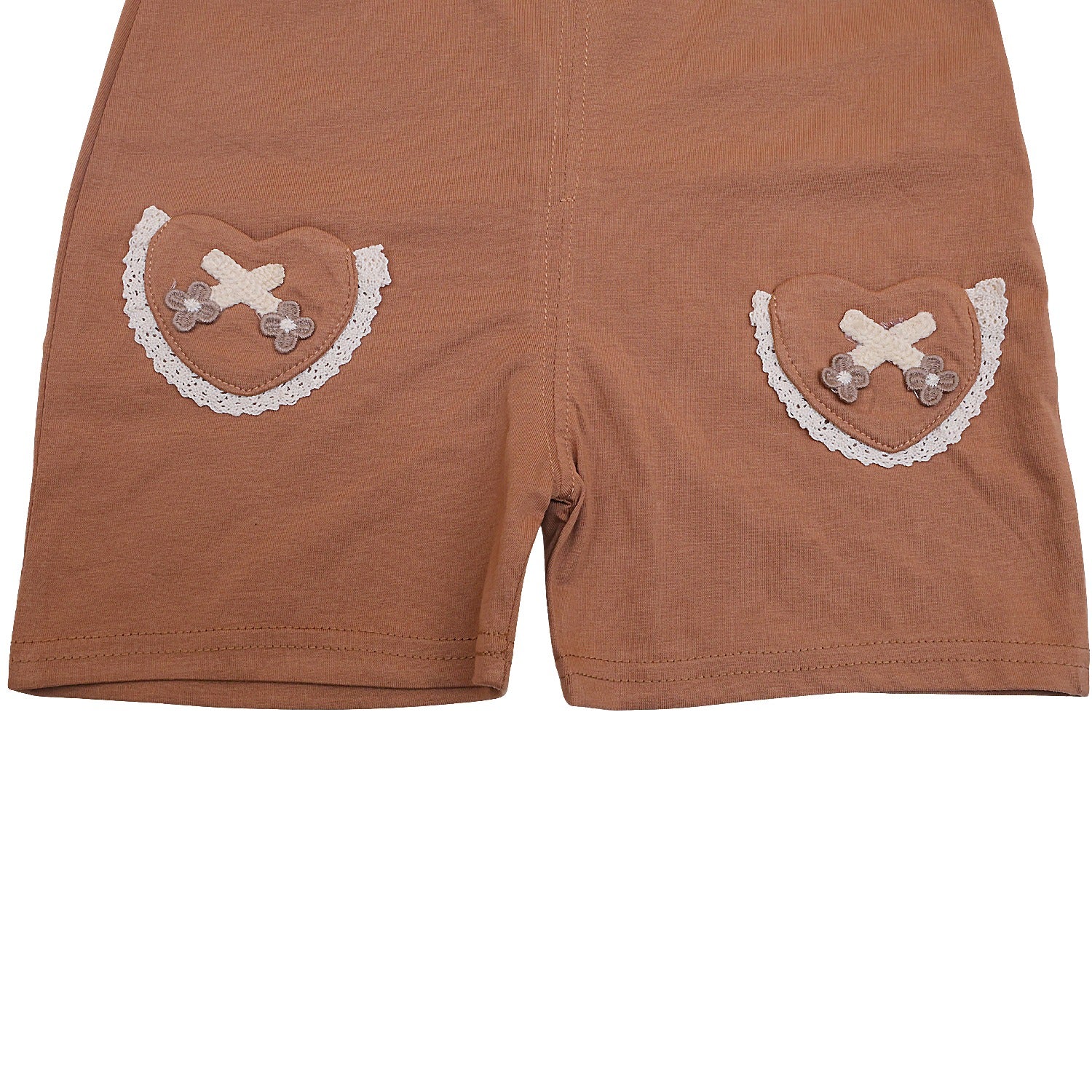 Girls Short Sleeves Dungaree with pockets
