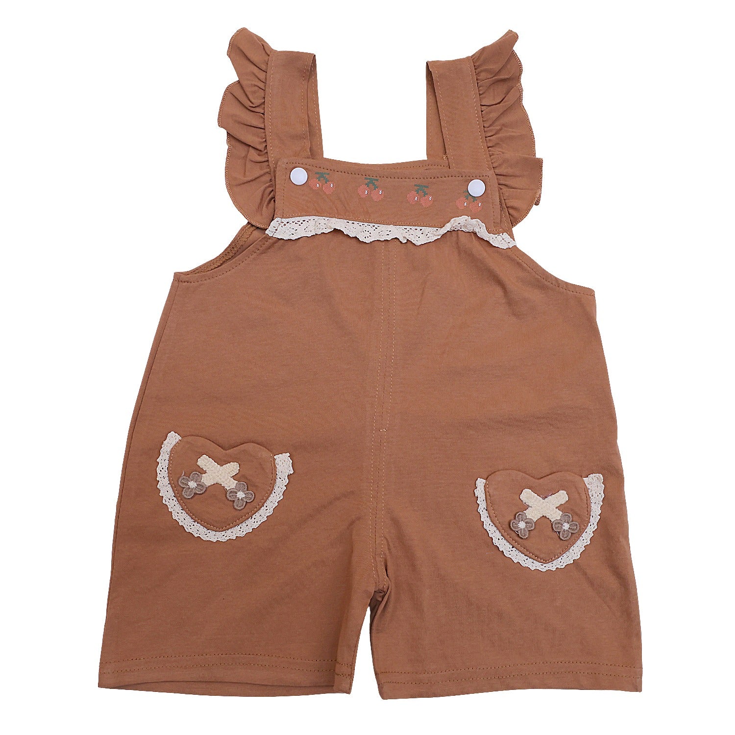 Girls Short Sleeves Dungaree with pockets