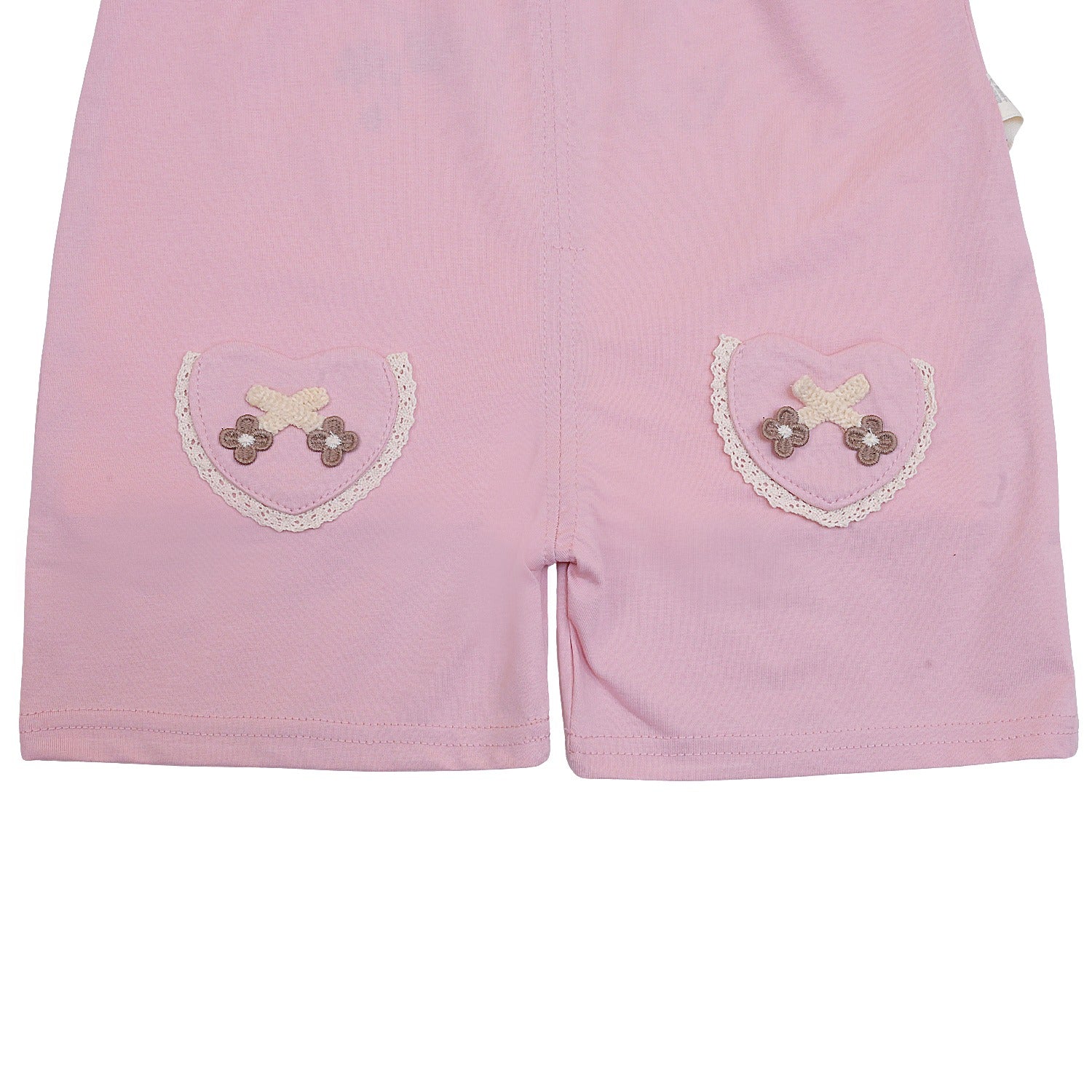 Girls Short Sleeves Dungaree with pockets