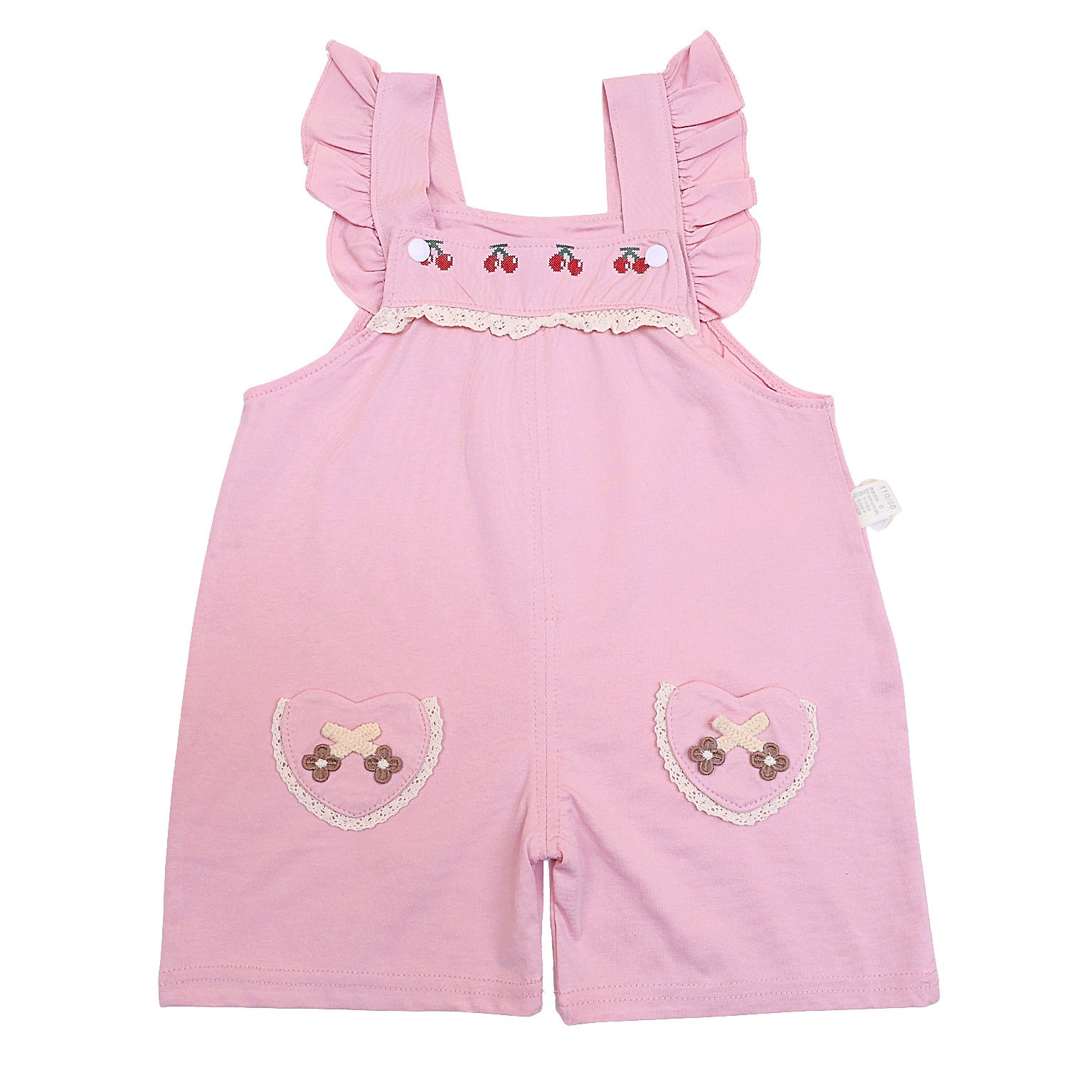 Girls Short Sleeves Dungaree with pockets