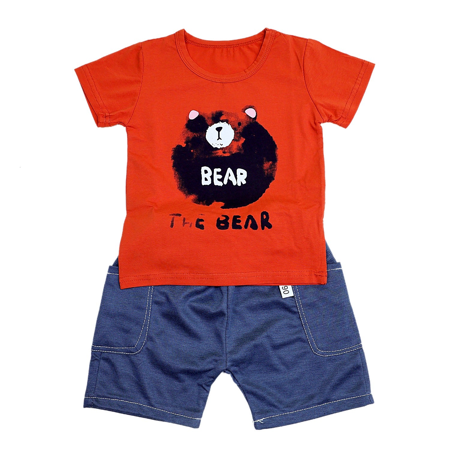 Bear print Half Sleeves Shorts Set for Boys