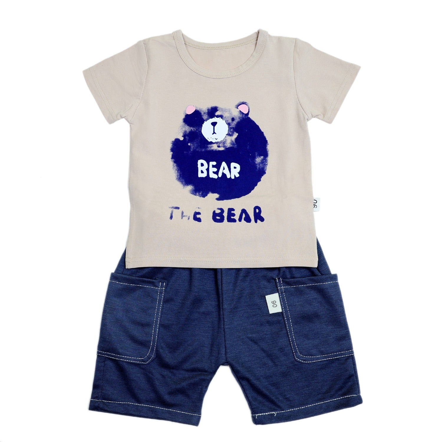 Bear print Half Sleeves Shorts Set for Boys
