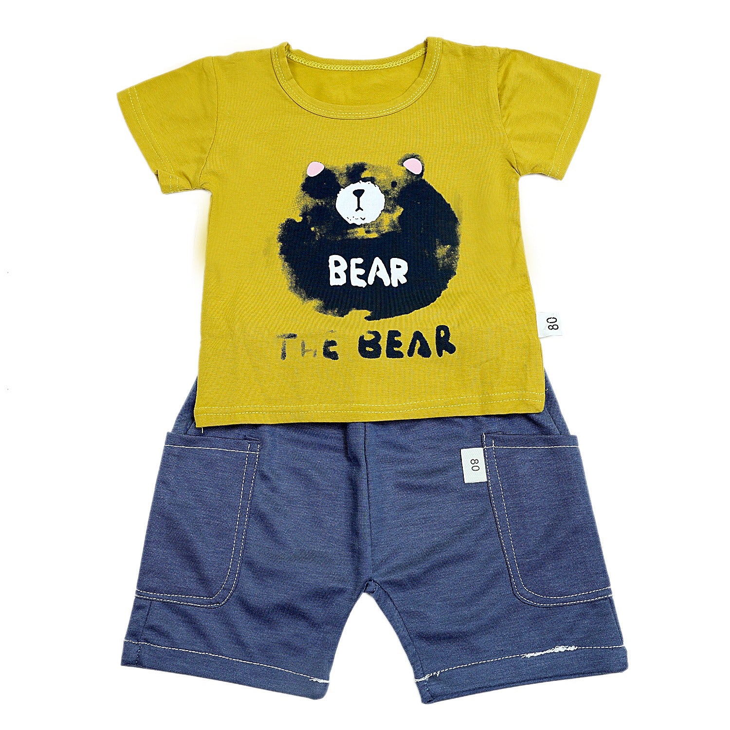Bear print Half Sleeves Shorts Set for Boys