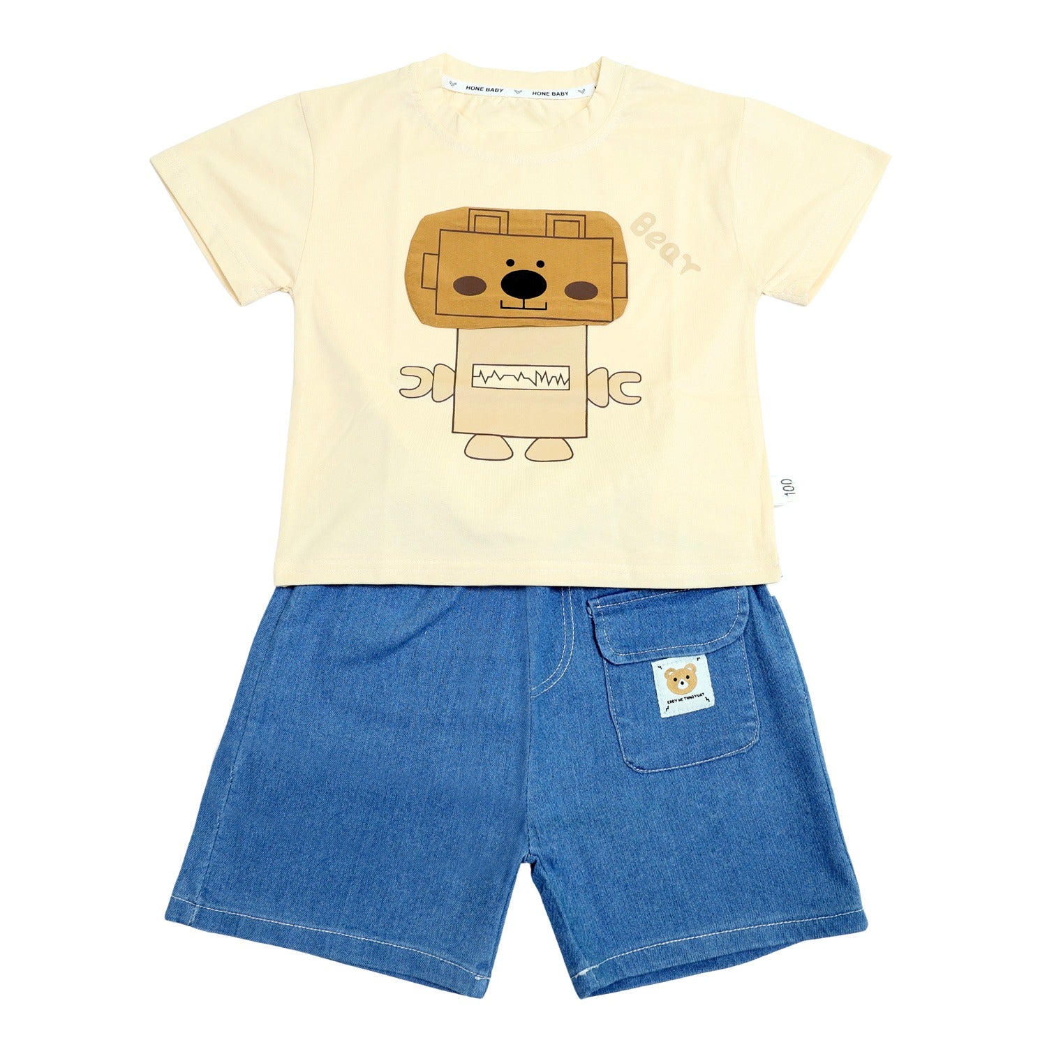 Boys Robot Shorts Set