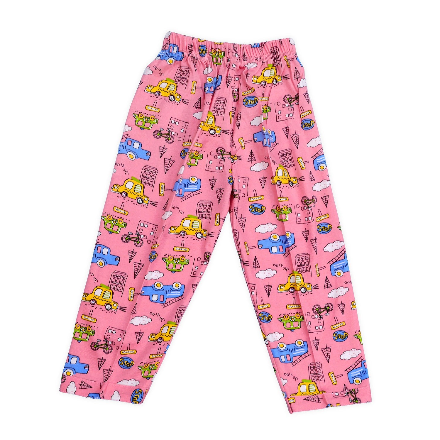 Front Open Night Suit with Car print