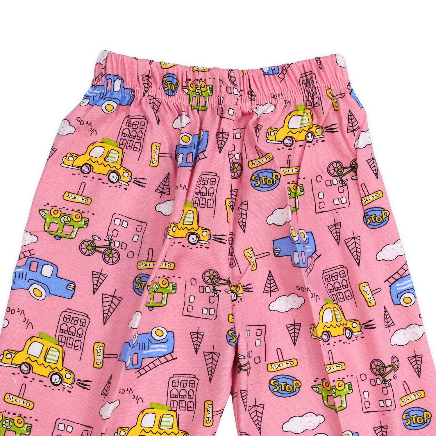 Front Open Night Suit with Car print