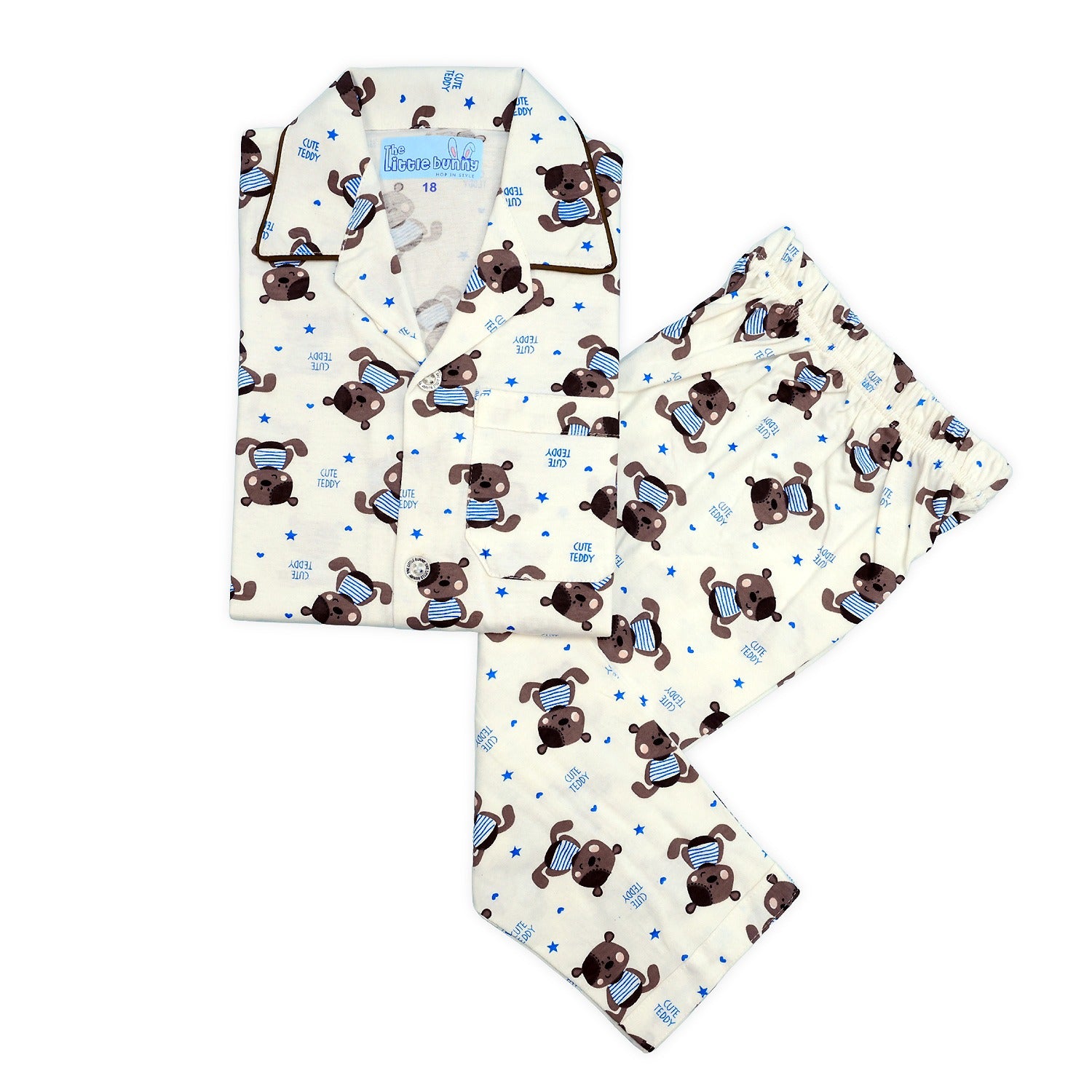 Funny Teddy Kids Unisex Night suit