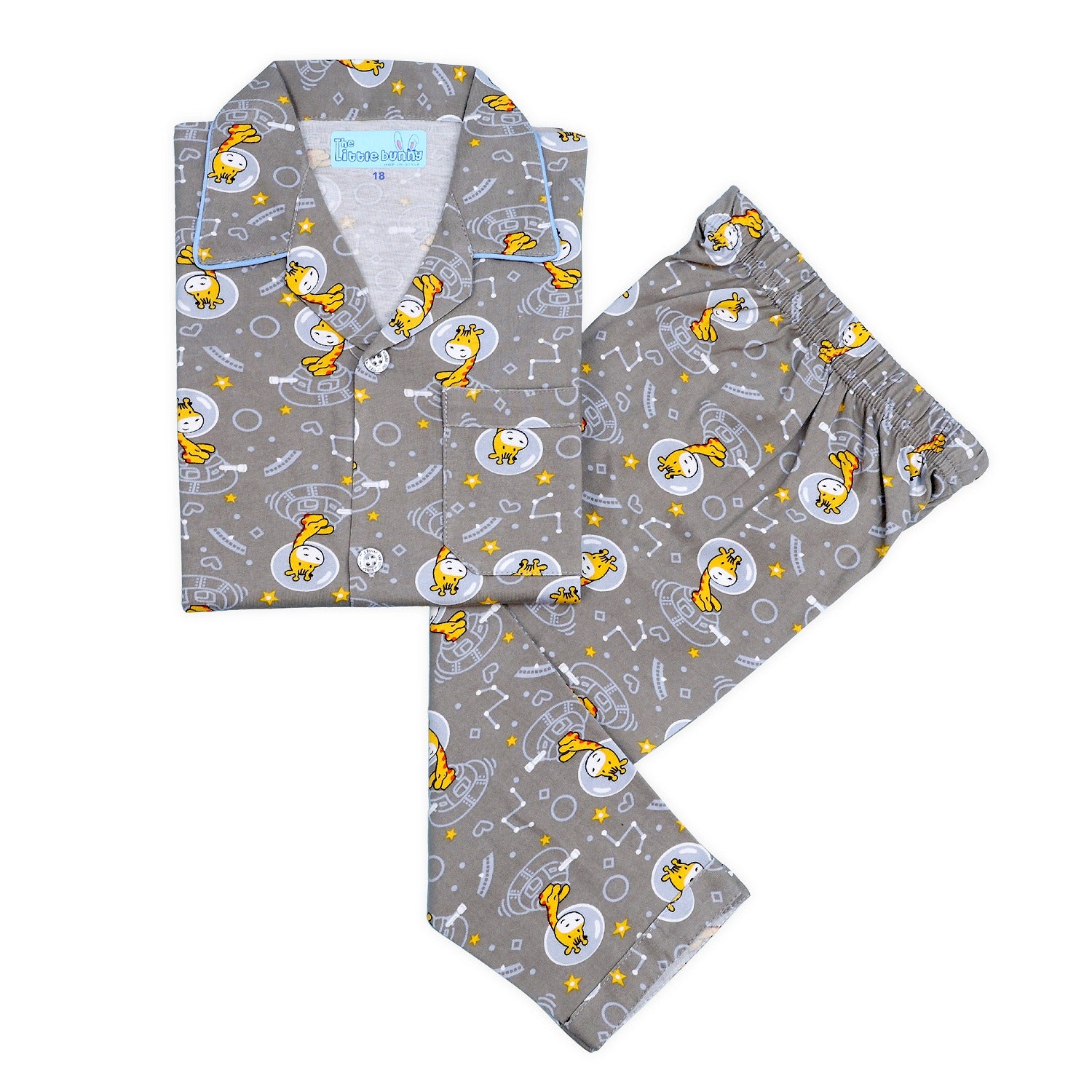 Kids unisex Giraffe print Night Suit