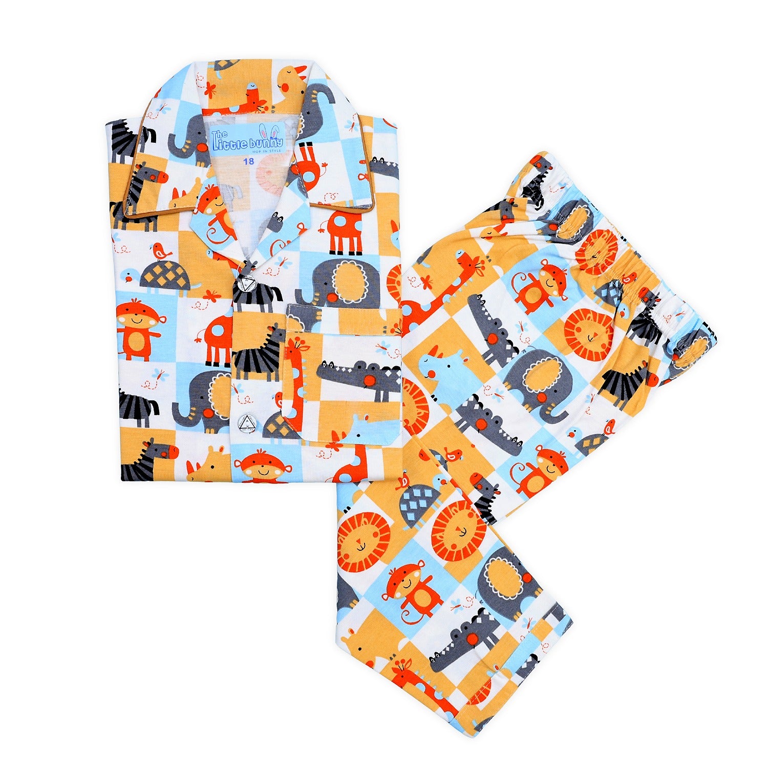 Playful Jungle kids unisex Hosiery Night suit