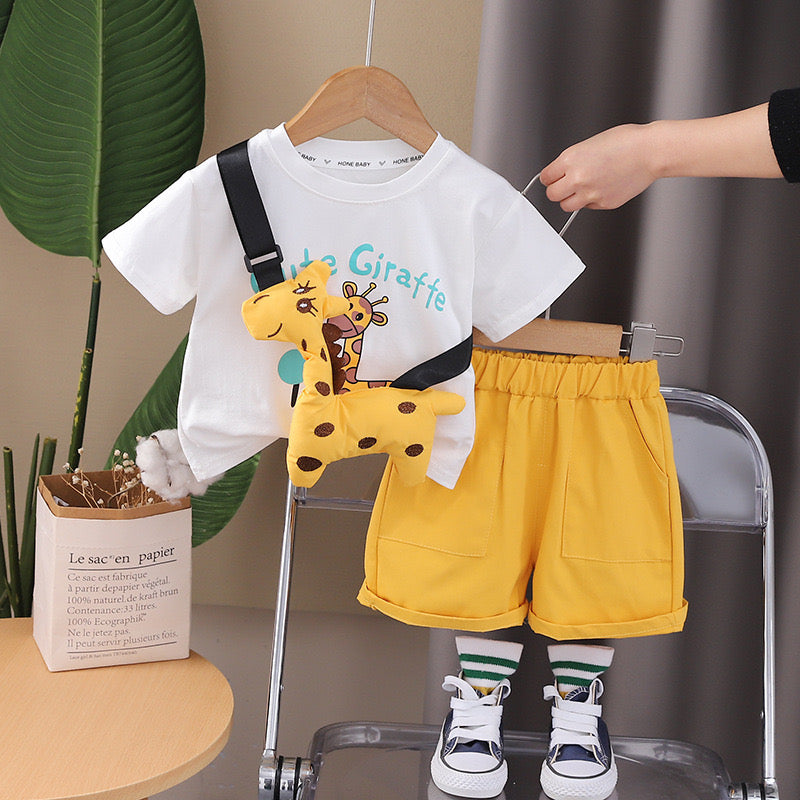 Summer Set with Cute Giraffe Sling Bag