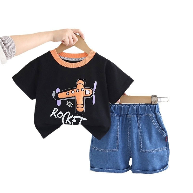 Summer Short Set with Rocket Patch
