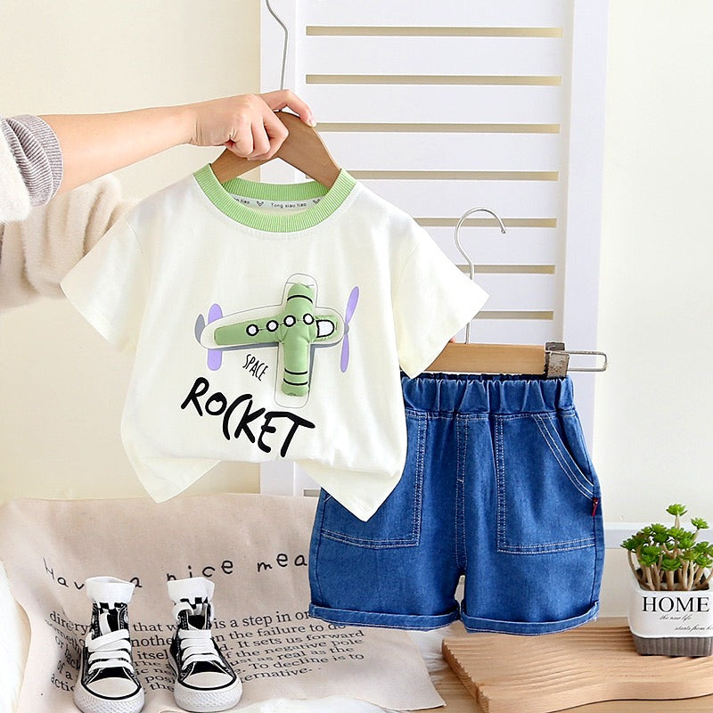 Summer Short Set with Rocket Patch