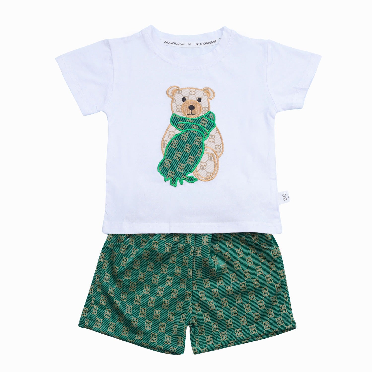 Boys Summer Set With Bear Patch