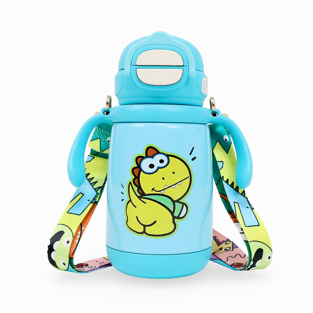 Durable Stainless Steel Kids Sipper Bottle with Strap – Leakproof & Travel-Friendly