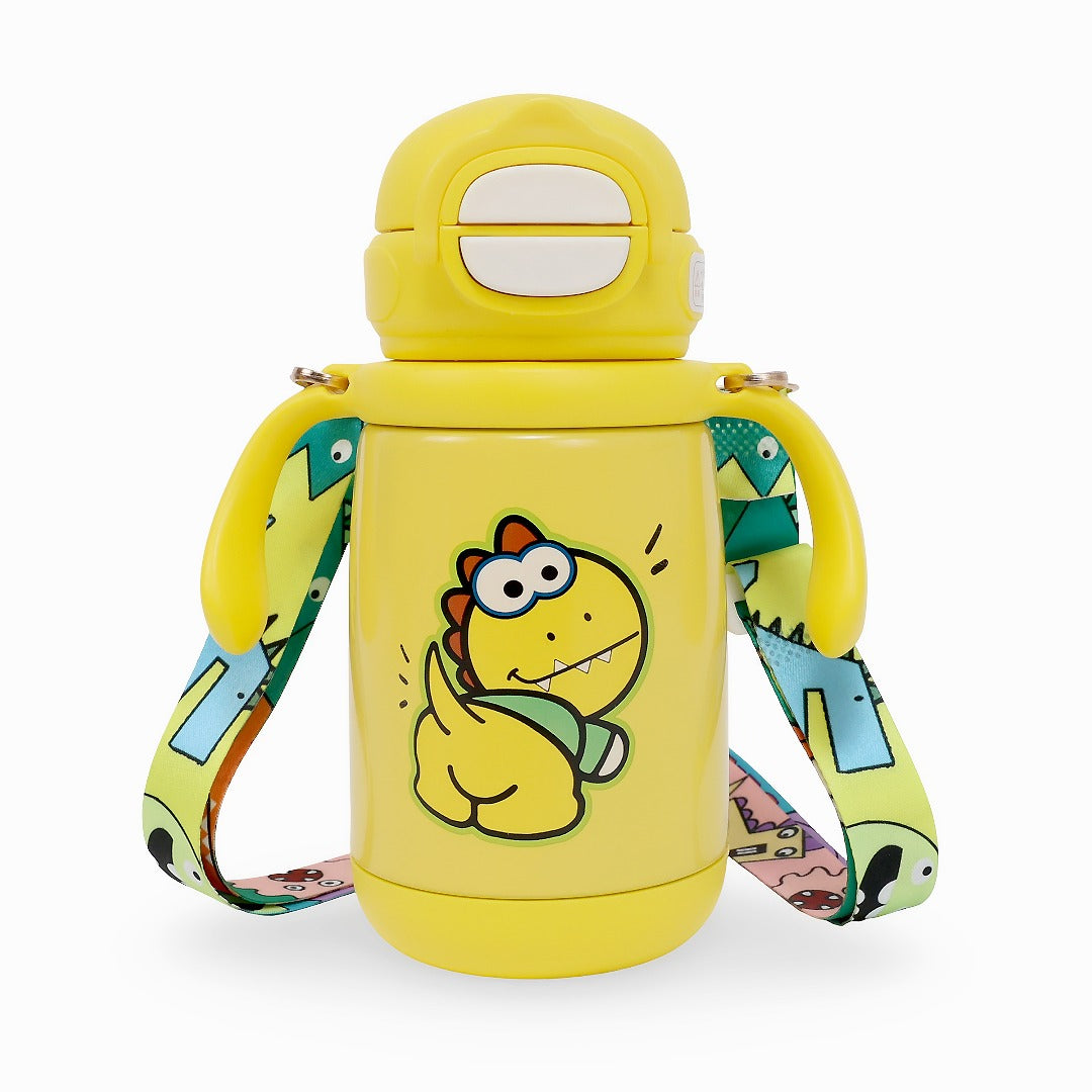 Durable Stainless Steel Kids Sipper Bottle with Strap – Leakproof & Travel-Friendly