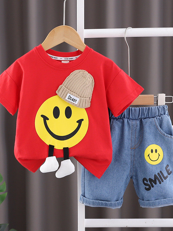 Summer Set with Smiley T-shirt