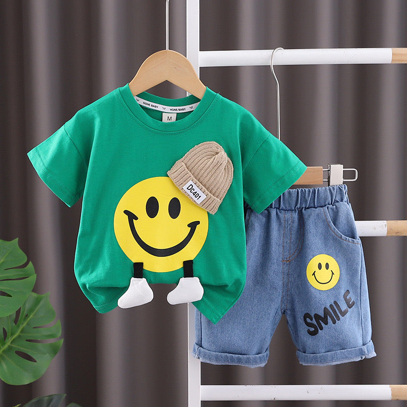 Summer Set with Smiley T-shirt