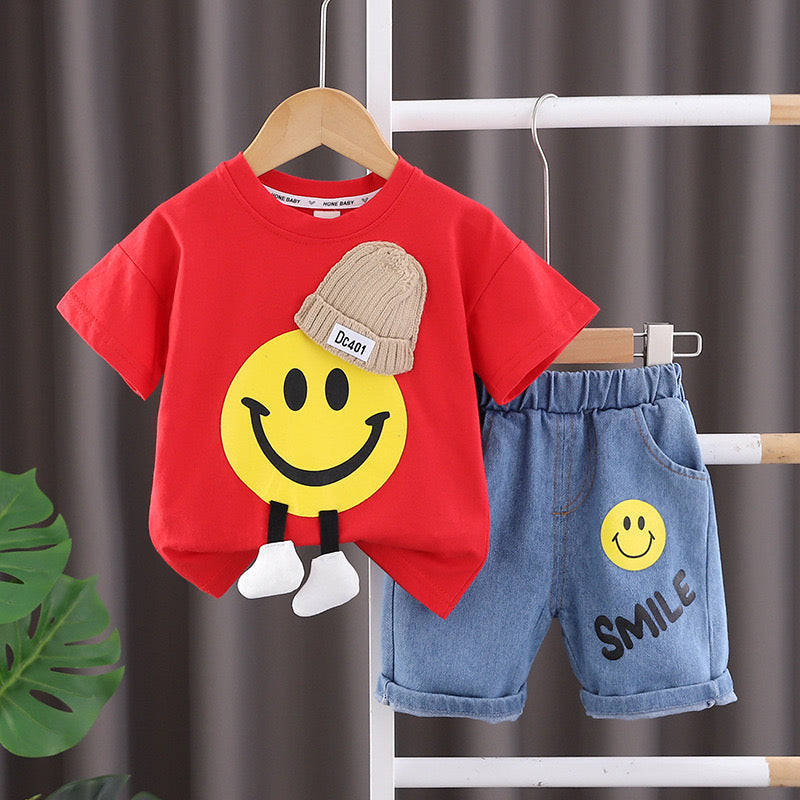 Summer Set with Smiley T-shirt