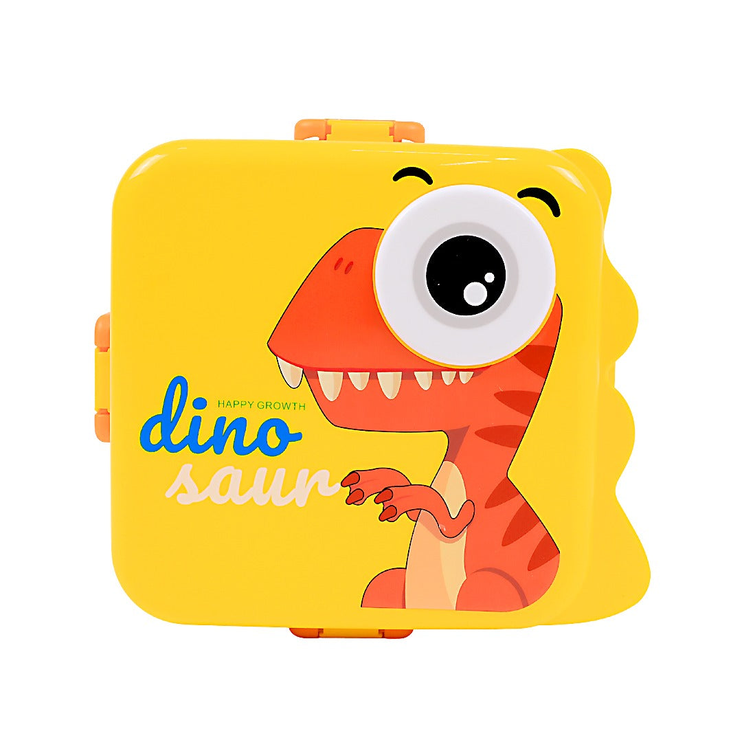 Kids Stainless Steel Dinosaur-Themed Lunch Box with Secure Lock