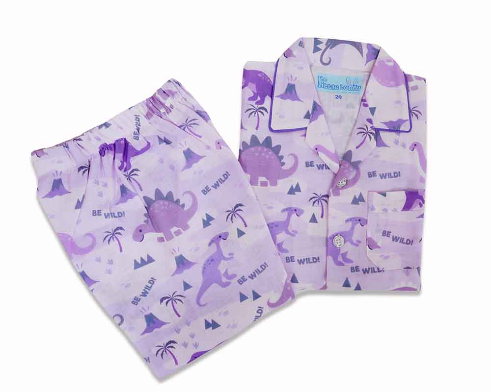 Jumping Dino kids cotton night suit