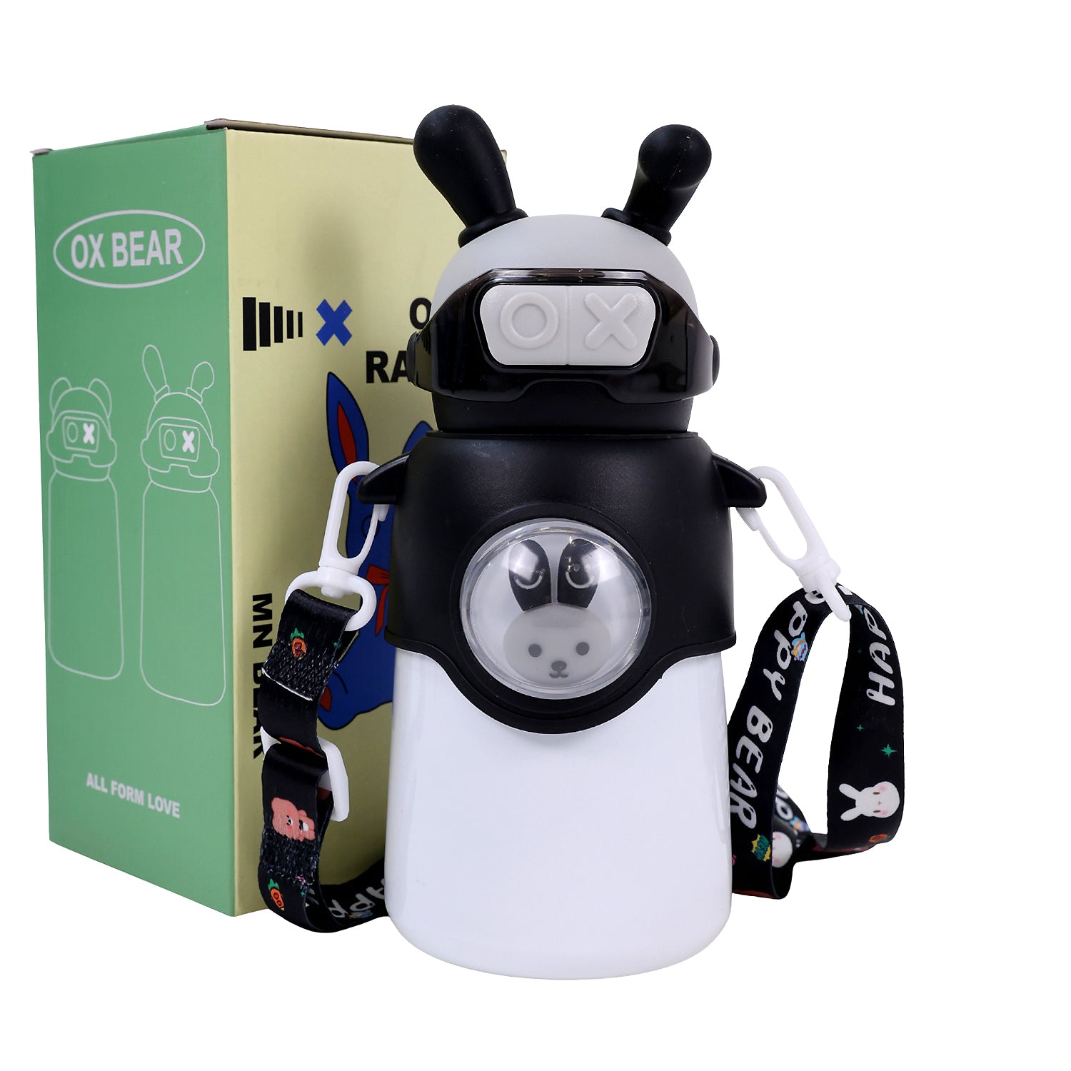 Bunny Stainless Steel Sipper Bottle for Kids | Cute Rabbit Design with Strap | Leak-Proof &amp; Durable