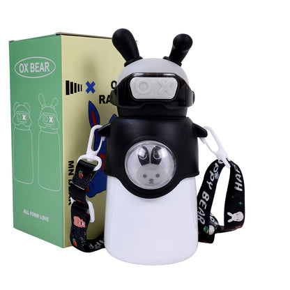 Bunny Stainless Steel Sipper Bottle for Kids | Cute Rabbit Design with Strap | Leak-Proof &amp; Durable