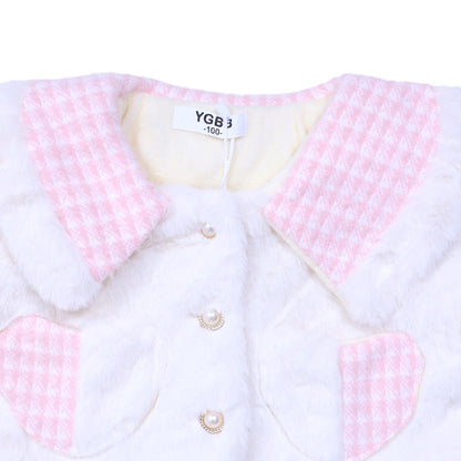 Girls Cozy Checkered Co-ord Set