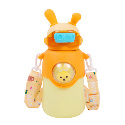 Bunny Stainless Steel Sipper Bottle for Kids | Cute Rabbit Design with Strap | Leak-Proof &amp; Durable