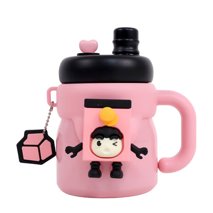 Premium Stainless Steel Kids Tumbler with Handle &amp; Leak-Proof Sipper Lid