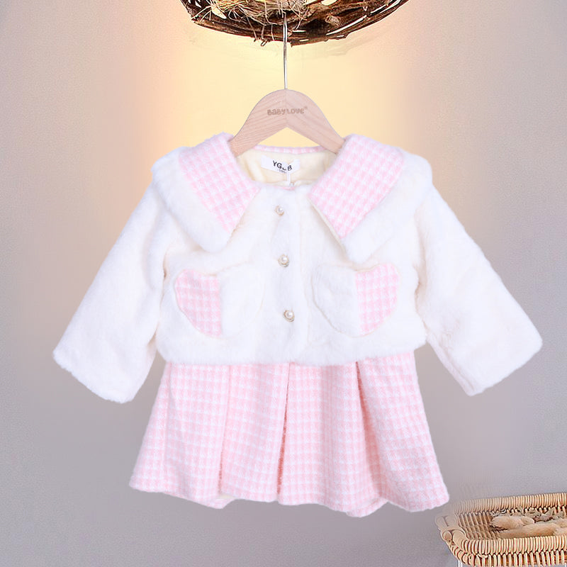 Girls Cozy Checkered Co-ord Set