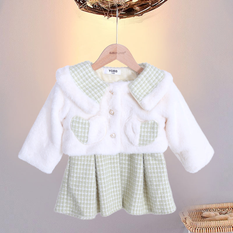 Girls Cozy Checkered Co-ord Set