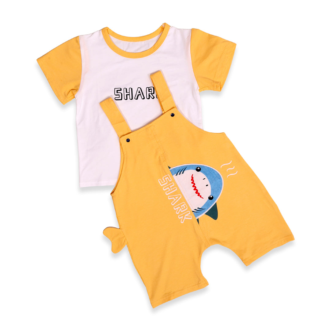 Sharky T-shirt &amp; Dungaree Set