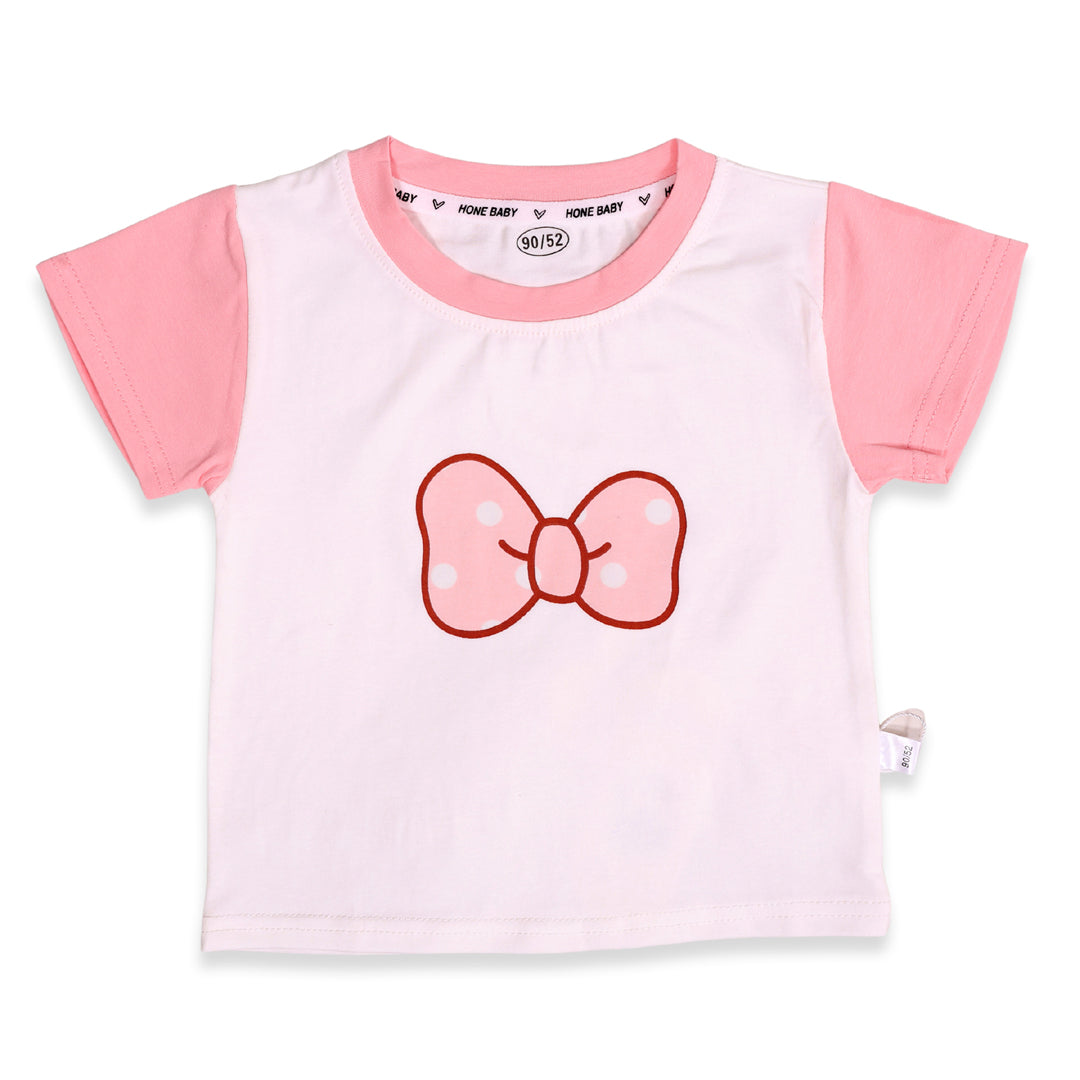 Girls Bow &amp; Bunny T-shirt, Dungaree Set