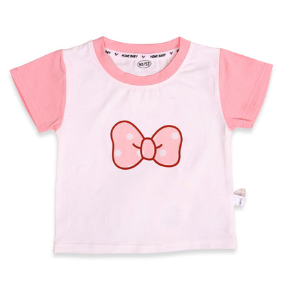 Girls Bow &amp; Bunny T-shirt, Dungaree Set