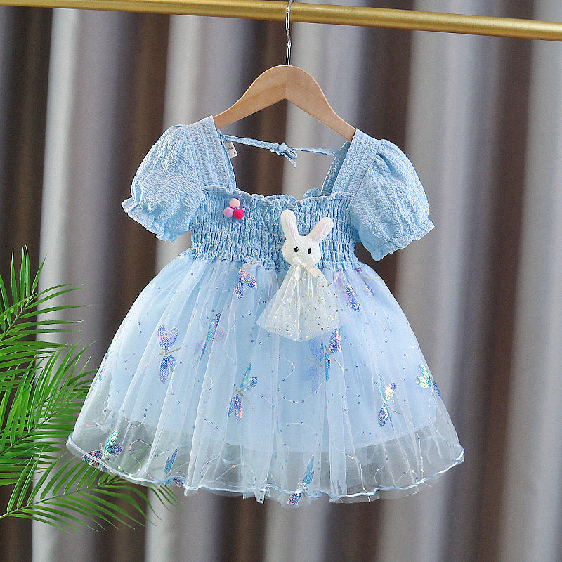 Bunny Applique Butterfly Symphony Dress