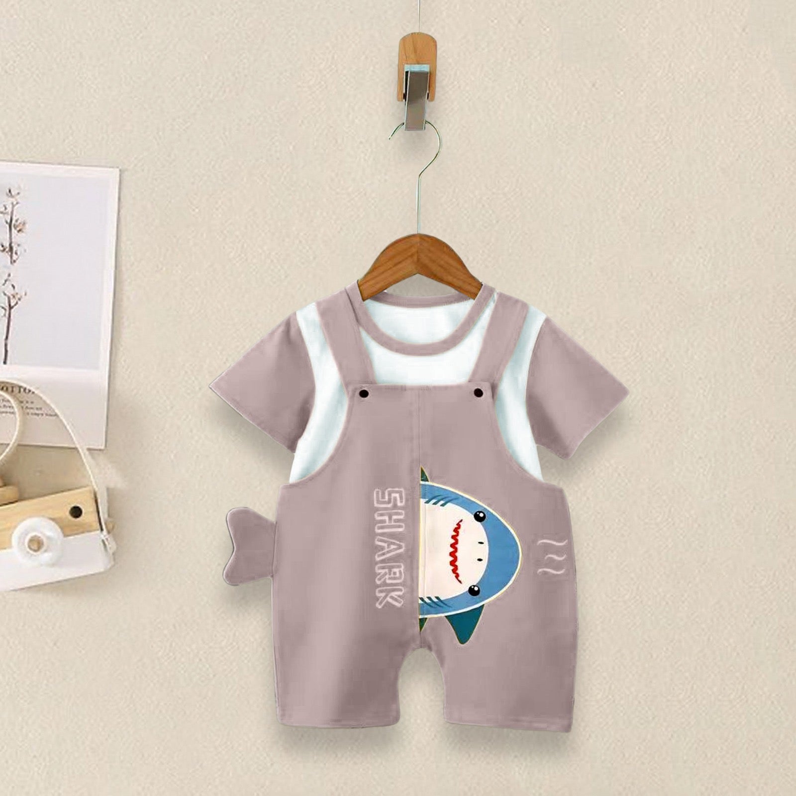 Sharky T-shirt &amp; Dungaree Set